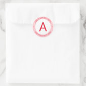 Sticker Rond Monogramme de style logo moderne | Rouge (Sac)