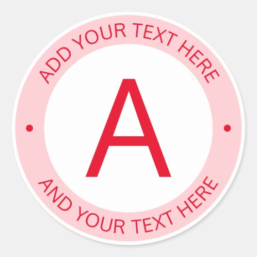 Sticker Rond Monogramme de style logo moderne | Rouge (Devant)