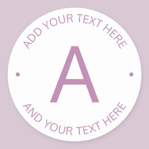 Sticker Rond Monogramme de style logo moderne   Violet clair