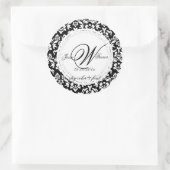 Sticker Rond Monogramme de style napperon diy PixDezines (Sac)
