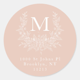 Sticker Rond Monogramme de vacances Russe moderne Sable du dése