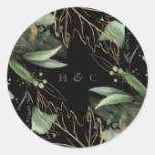 Sticker Rond Monogramme d'émeraude vert d'Eucalyptus de la Bota (Devant)