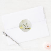 Sticker Rond Monogramme d'encre or moderne Abstrait (Enveloppe)