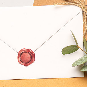 Sticker Rond Monogramme des initiales de cire rouge Faux