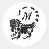 Sticker Rond Monogramme d'Iguana (Devant)