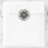 Sticker Rond Monogramme d'impression Zebra Brown (Sac)
