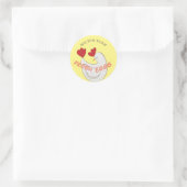 Sticker Rond monogramme d'oeufs frais en script mignon (Sac)
