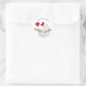 Sticker Rond monogramme d'oeufs frais en script mignon (Sac)