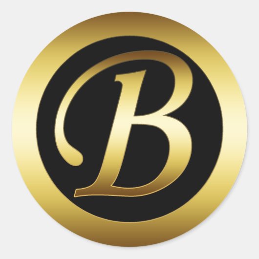 STICKER ROND MONOGRAMME D'OR B (Devant)