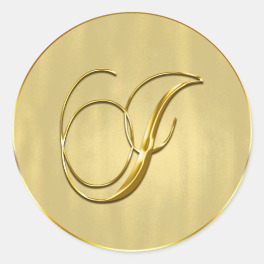 Sticker Rond Monogramme d'or I Seal Faire-part de mariage Holid (Devant)