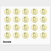 Sticker Rond Monogramme d'or irlandais (Feuille)