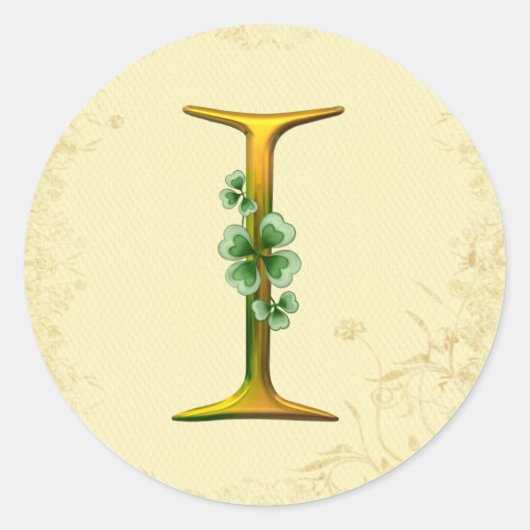 Sticker Rond Monogramme d'or irlandais I (Devant)