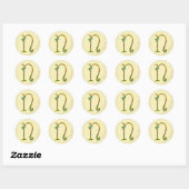 Sticker Rond Monogramme d'or irlandais N (Feuille)