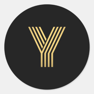 Sticker Rond Monogramme d'or moderne