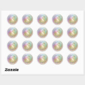 Sticker Rond Monogramme doré avec toutes les initiales Couronne (Feuille)