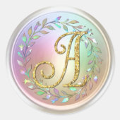 Sticker Rond Monogramme doré avec toutes les initiales Couronne (Devant)