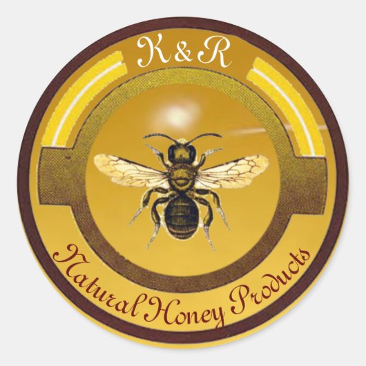 STICKER ROND MONOGRAMME DU CERCLE HONEY BEE / BEEKEEPER (Devant)