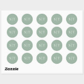 Sticker Rond Monogramme du Mariage de couleur Arrière - plan mo (Feuille)