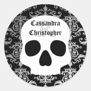 Sticker Rond monogramme du nom d'Halloween