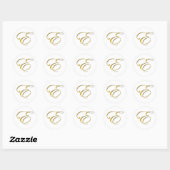 Sticker Rond Monogramme E en or (Feuille)