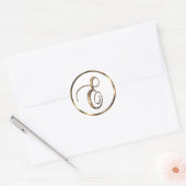Sticker Rond Monogramme E Faux Bronze (Enveloppe)