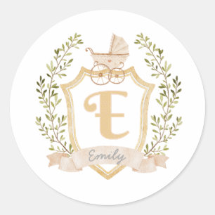 Sticker Rond Monogramme E   Neutre