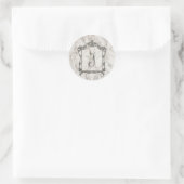 Sticker Rond Monogramme, Effet Marbre. (Sac)