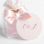 Sticker Rond Monogramme élégant chic script blush rose mariage