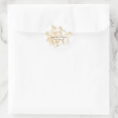 Sticker Rond monogramme élégant côtier doré (Sac)