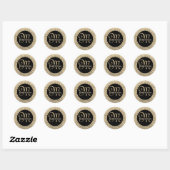 Sticker Rond Monogramme Elegant Gold Glam Seal (Feuille)