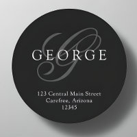 Monogramme élégant gris noir Adresse