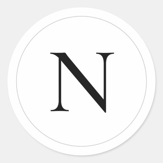 Sticker Rond Monogramme élégant moderne (Devant)