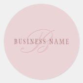 Sticker Rond Monogramme élégant | Or Rose (Devant)