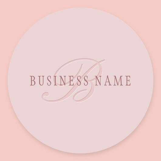 Sticker Rond Monogramme élégant | Or Rose