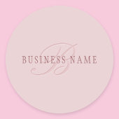 Sticker Rond Monogramme élégant | Or Rose
