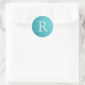 Sticker Rond monogramme en faux cuir turquoise (Sac)