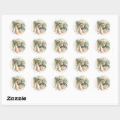 STICKER ROND MONOGRAMME EN PIERRE BLANCHE NEUTRE BABY SHOWER EN (Feuille)