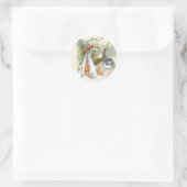 STICKER ROND MONOGRAMME EN PIERRE BLANCHE NEUTRE BABY SHOWER EN (Sac)