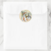 STICKER ROND MONOGRAMME EN PIERRE BLANCHE NEUTRE BABY SHOWER EN (Sac)