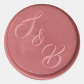Sticker Rond Monogramme en terre cuite sceau de mariage autocol (Devant)