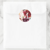 Sticker Rond Monogramme Enveloppe sceaux Marsala rustique (Sac)