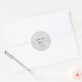 Sticker Rond Monogramme et Merci gris classique moderne (Enveloppe)