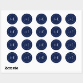 Sticker Rond Monogramme et texte élégant pour couples (Feuille)