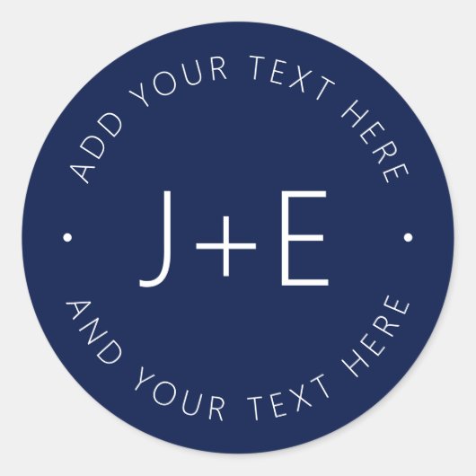 Sticker Rond Monogramme et texte élégant pour couples (Devant)