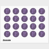 Sticker Rond Monogramme F personnalisable (Feuille)