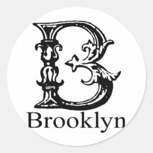 Sticker Rond Monogramme fantaisie : Brooklyn