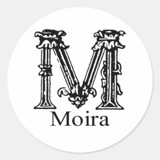 Sticker Rond Monogramme fantaisie : Moira