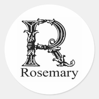 Sticker Rond Monogramme fantaisie : romarin
