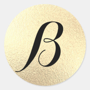 Sticker Rond Monogramme Faux Gold Faux