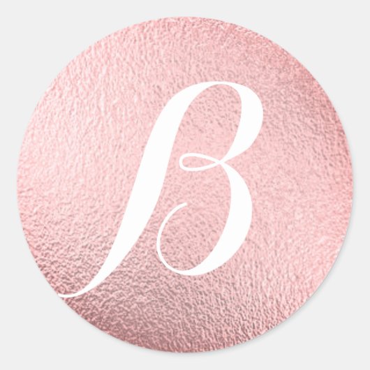 Sticker Rond Monogramme Faux initial Pink Faux (Devant)